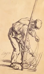 Żniwiarz ostrzący swoją kosę, 1859